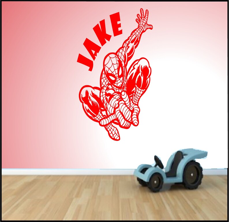 Personalised Spiderman Wall Sticker Etsy