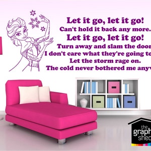 Frozen &#39;let it go&#39;song lyric wall sticker