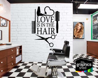 Fryzjer miłość jest w sztuce ściany włosów