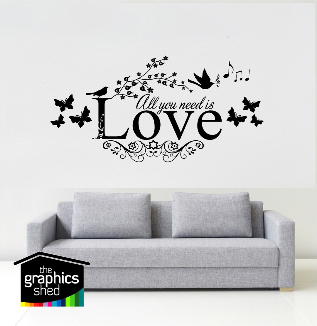 All You Need is Love Wall Sticker - Etsy