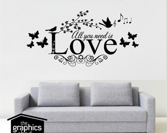 Wszystko czego potrzebujesz to miłość naklejki ścienne