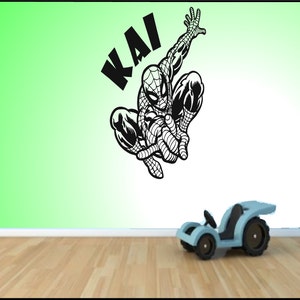 Personalised spiderman wall sticker