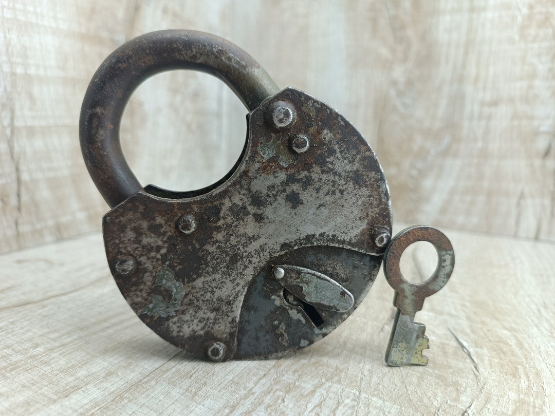 Vintage Padlock Rusty Antique Lock Big Soviet Padlock Rustic Lock ...