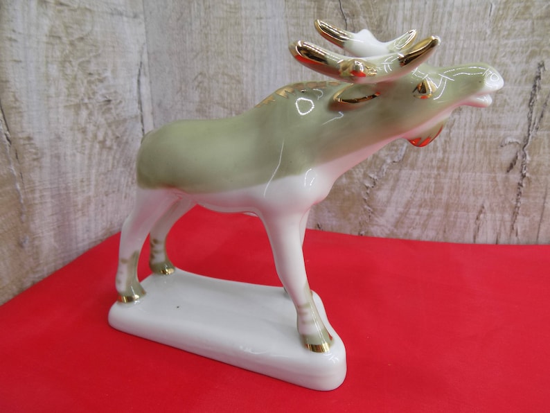 Vintage Porcelain Figurine Elk Russian Original Soviet Etsy