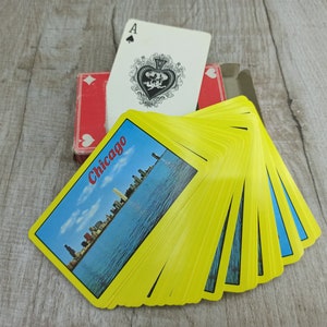 Cartas de jogar Chicago Collage Scrapbooking Paper Arts cartas de jogar colecionáveis antigas companhias aéreas ocidentais Cartões de lembrança em miniatura americanos