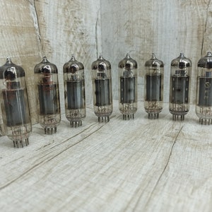 Lot 8 oktal vacuum tubes Radio lamp Steampunk projects Vacuum radio valves precious metal lamp Small Glass lamps crafts ideas Old lamp parts