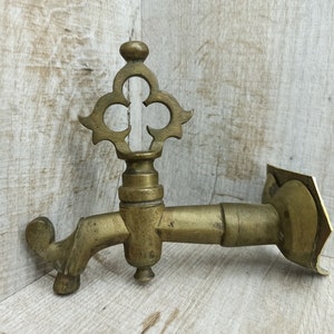 Brass part for samovar Barrel faucet Large Vintage Water Faucet Brass Bronze Water Tap Old Golden bath decor Unusual old faucet Brass