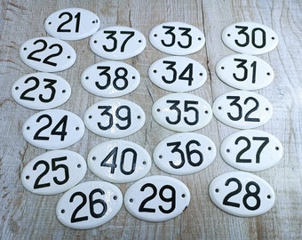 Numbers row Enameled Number Antique Hotel Door Oval Metal Enamel door sign number rectangular Mini number Small number 1 2 3 4 5 6 7