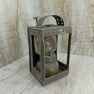 lanterne de chemin de fer vintage Vieille grande lanterne Rusty projecteur Industrial Lamp Project Lampe unique Steampunk phare phare lampe de poche portable