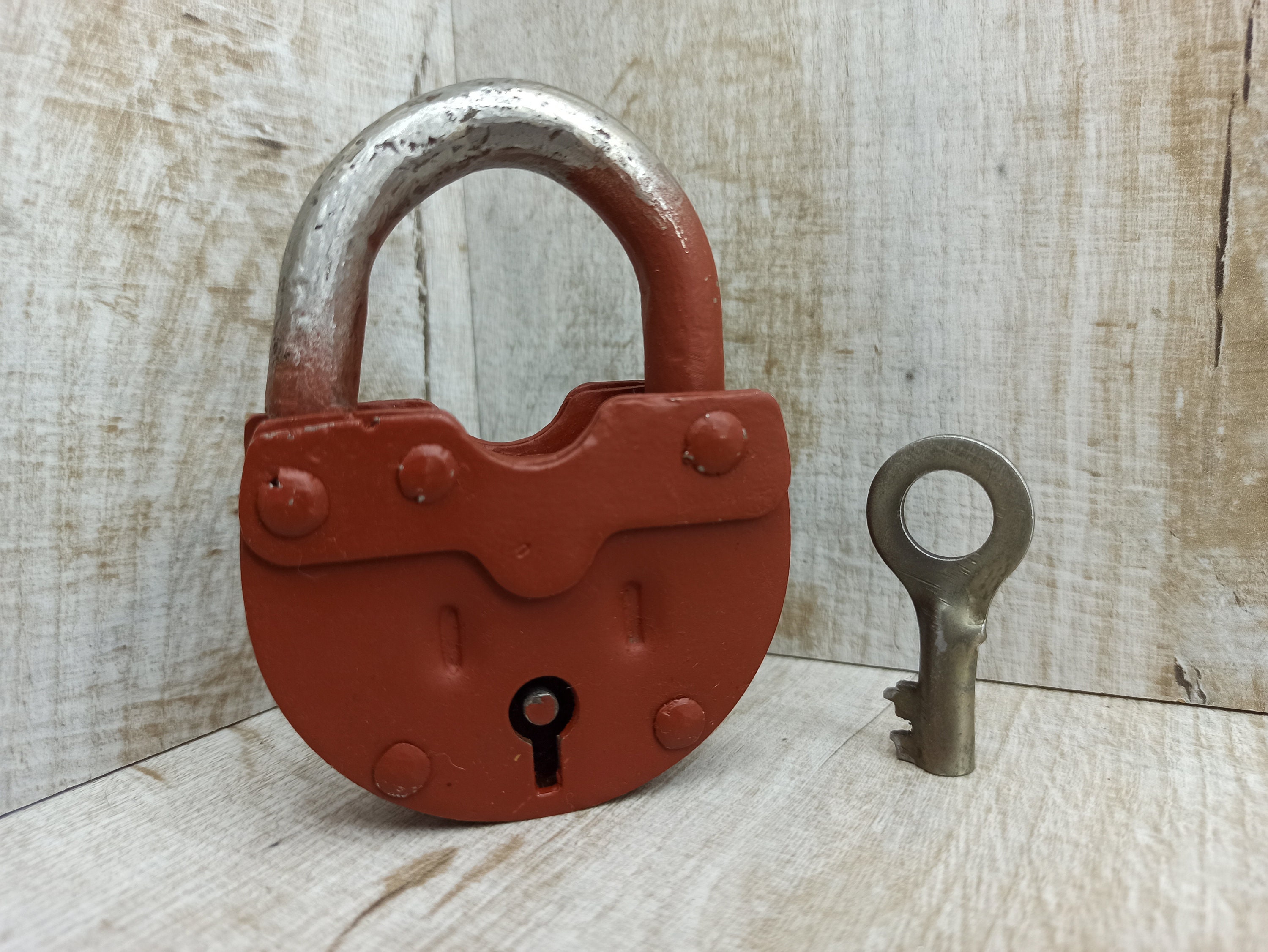 未使用級 特大 vintage coach old padlock カデナ Large Ancient Padlock Black Antique Lock Big Padlock Rustic Lock