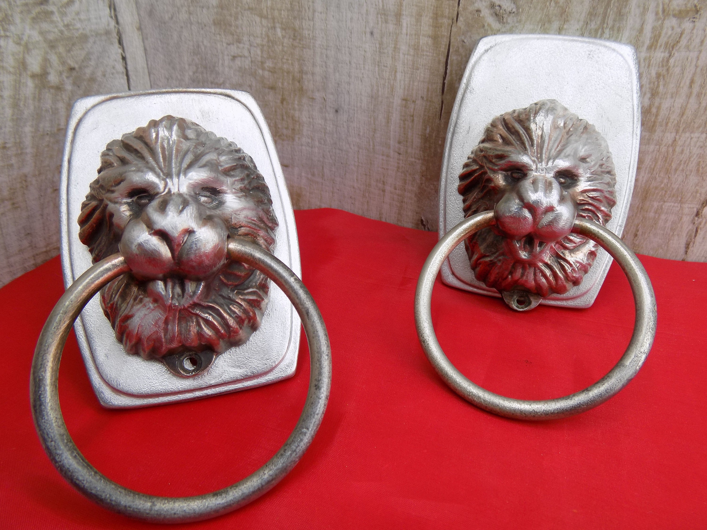 Lions Vintage Door Knob Old Door Knobs Door Silver Soviet Door Etsy