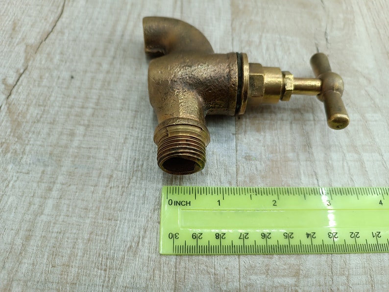Vintage Water Faucet Soviet Brass Water Tap Old Water Valve Golden bath decor Bathroom accessory Hygiene means Sanitary engineering image 5
