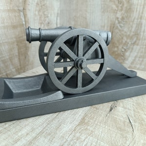 Ashtray Cannon on wheels Vintage table Ashtray Gray Antique Cigar accessories for smokers Outdoor garden ashtray dad gift grandfather friend