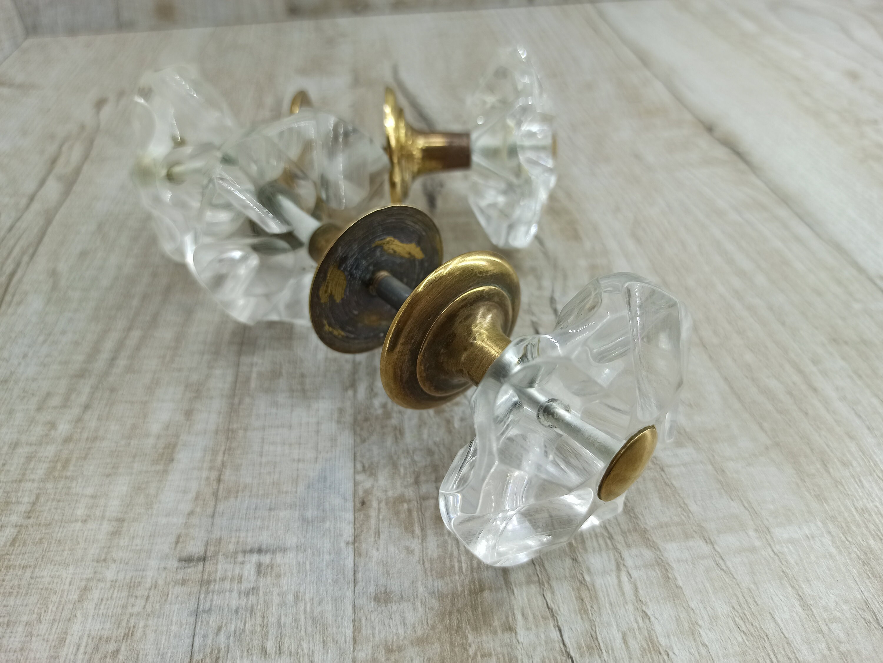 Pair Vintage Wooden Door Knob Old Brown Door Knobs Vintage Etsy Canada