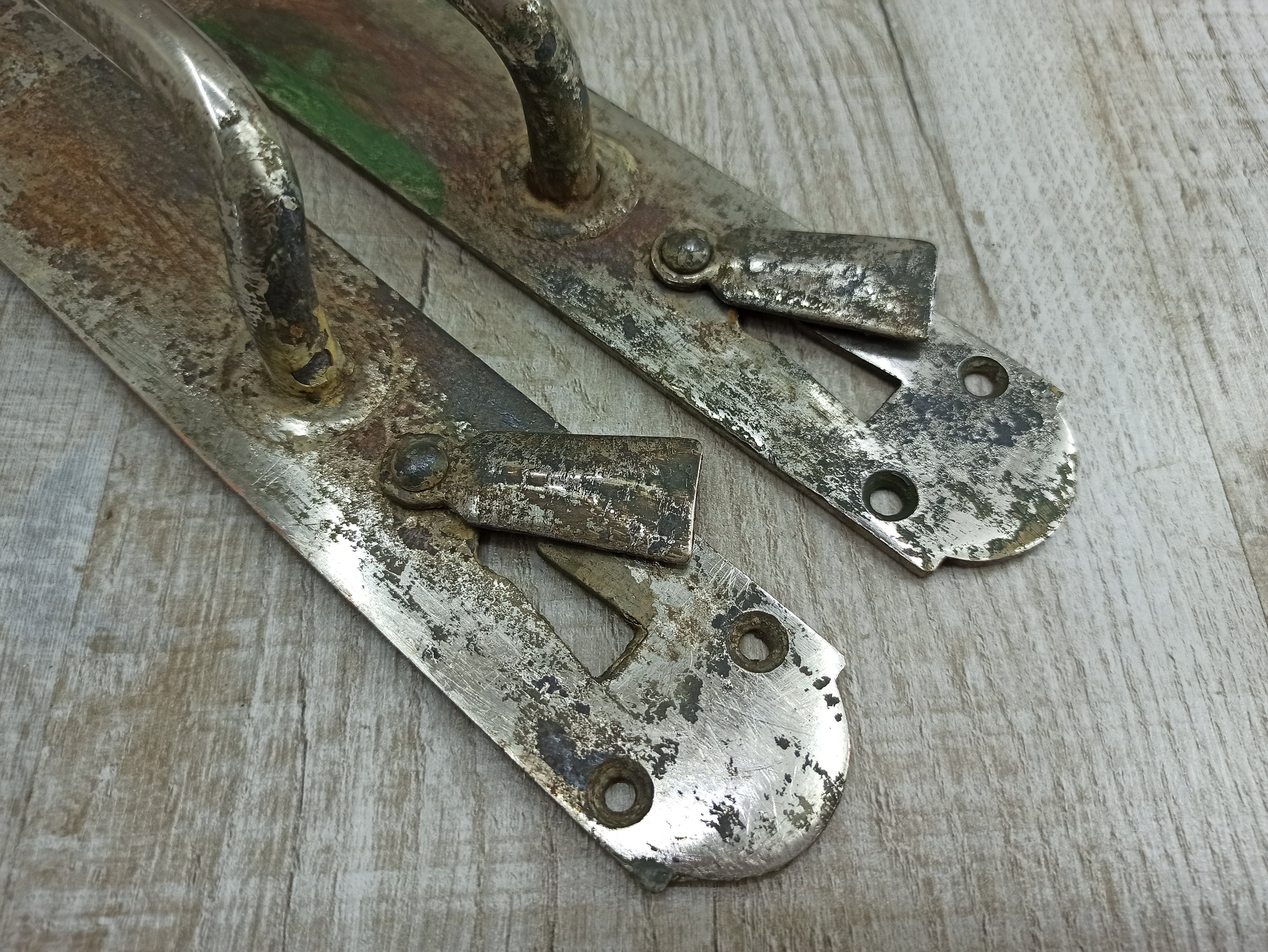 Vintage Door Handles Large Green Door Handles With Key Hole Etsy