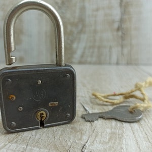 Vintage padlock Rusty Antique lock mini soviet padlock Rustic lock Unusual Soviet Ussr Combination lock small Lock Rectangular Round keyhole