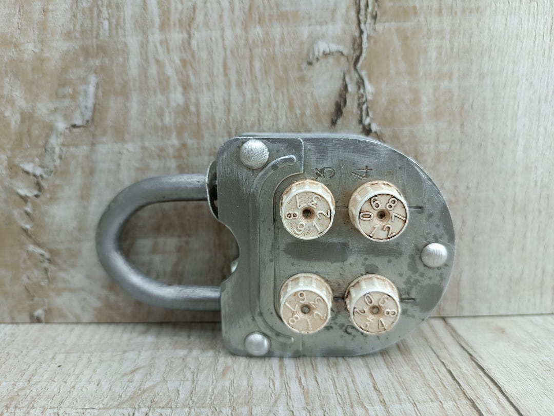 Vintage Padlock Black Antique Lock Big Padlock Rustic Lock Combination ...