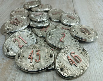 Numbers row Silver Number Antique Hotel Door Oval Metal Enamel door sign Steel number rectangular Mini number Small number 1 2 3 4 5 6 7 8 9
