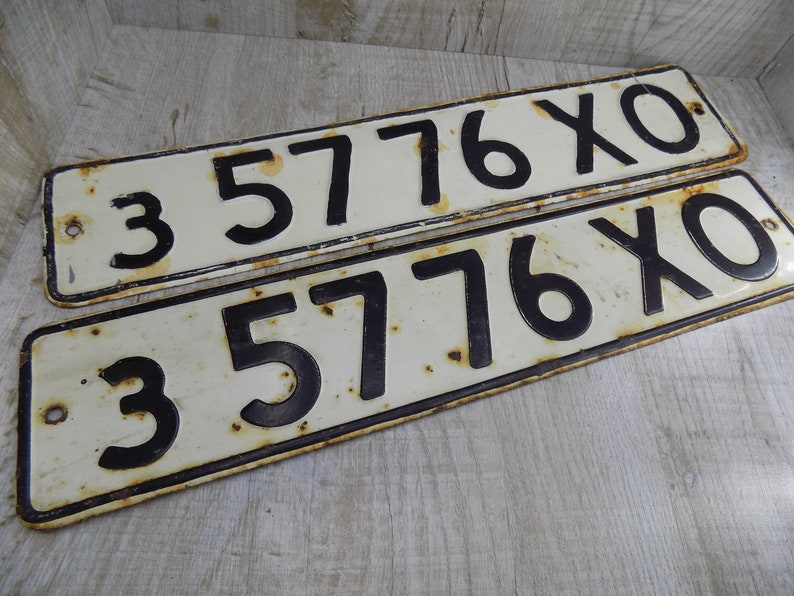 5776 5483 5842 Vintage Car Number Sign Car Registration Plate Etsy