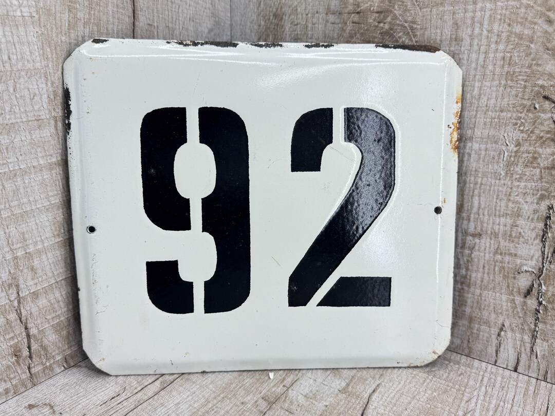 Vintage Enameled Number 92 Sign, Soviet Hotel Door - Etsy
