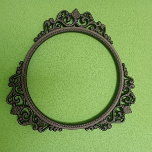 Antique photo frame Round large frame for mirror Victorian Ornate Cast Metal Frame Vintage Picture Frame Bronze big round frame Art deco 50s