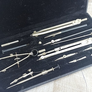 Vintage Architect Set Drawing Set Professional Drafting tools Engineer Drawing Instruments Drafting Set marking tools Design pens dividers
