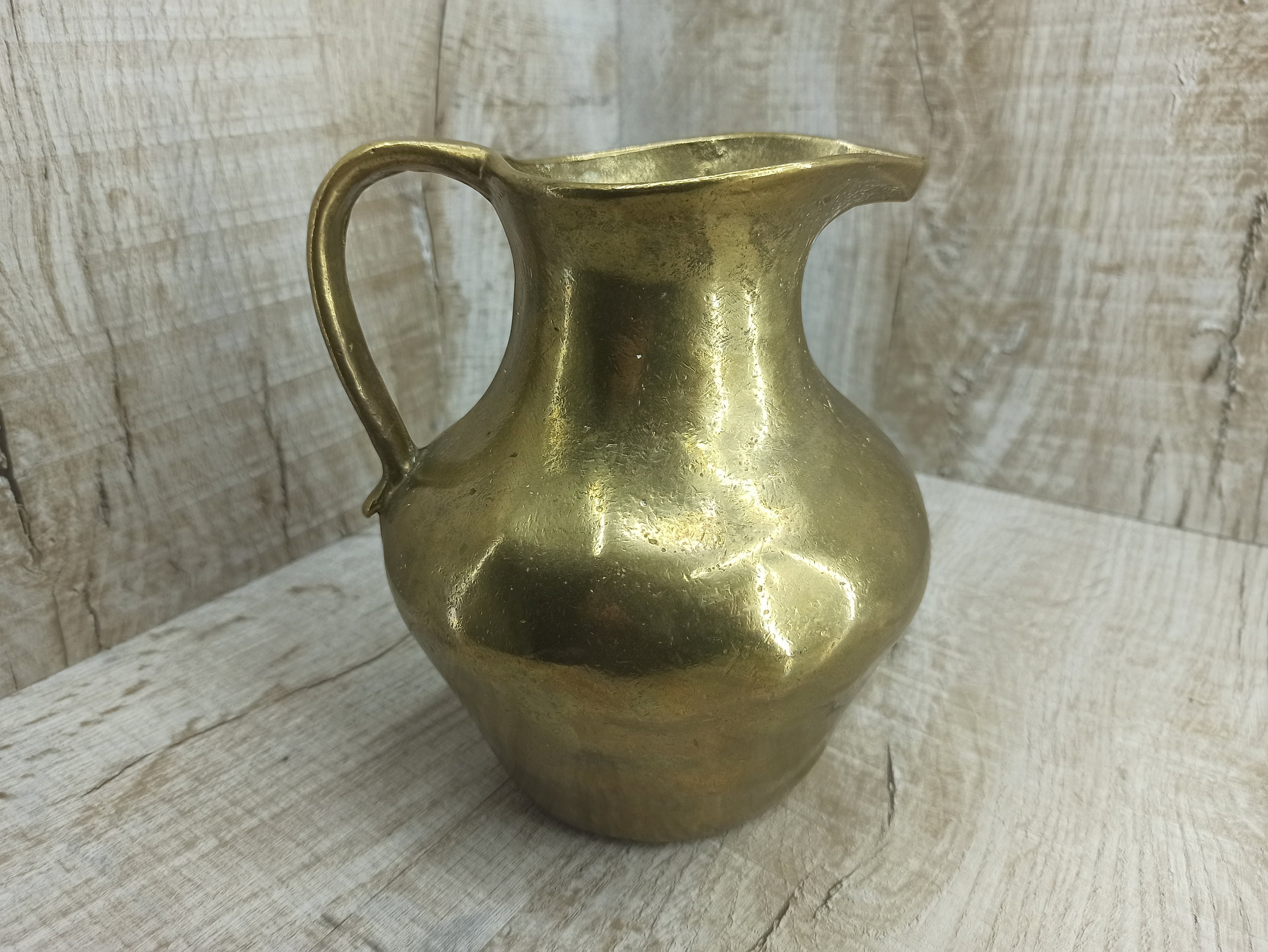 Massive Jug Vintage Bronze Can Milk Kitchenware Brass Jug Etsy