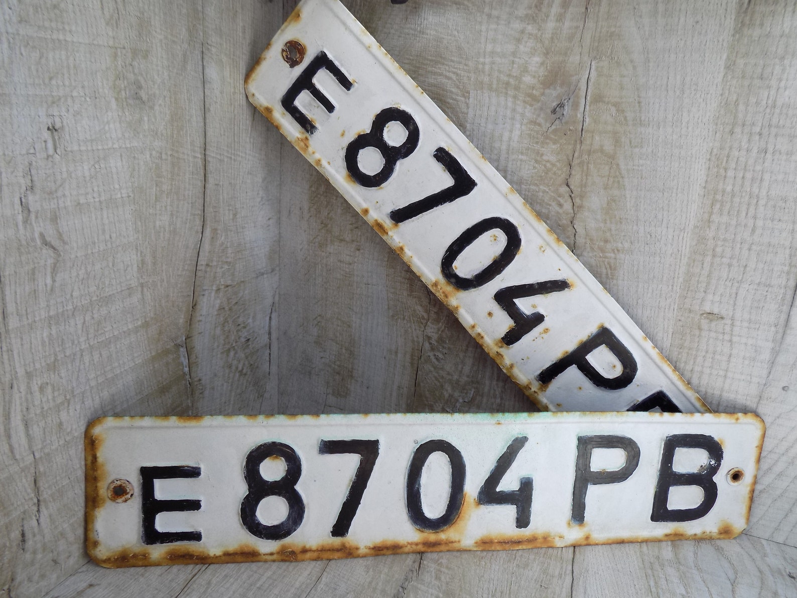 8704 8574 8346 Vintage car number sign registration plate Car Etsy