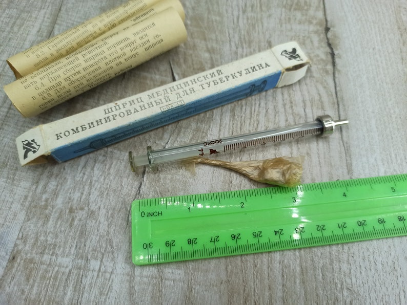 1 Ml Tuberculin Medical Syringe Vintage Glass Syringe Old Etsy