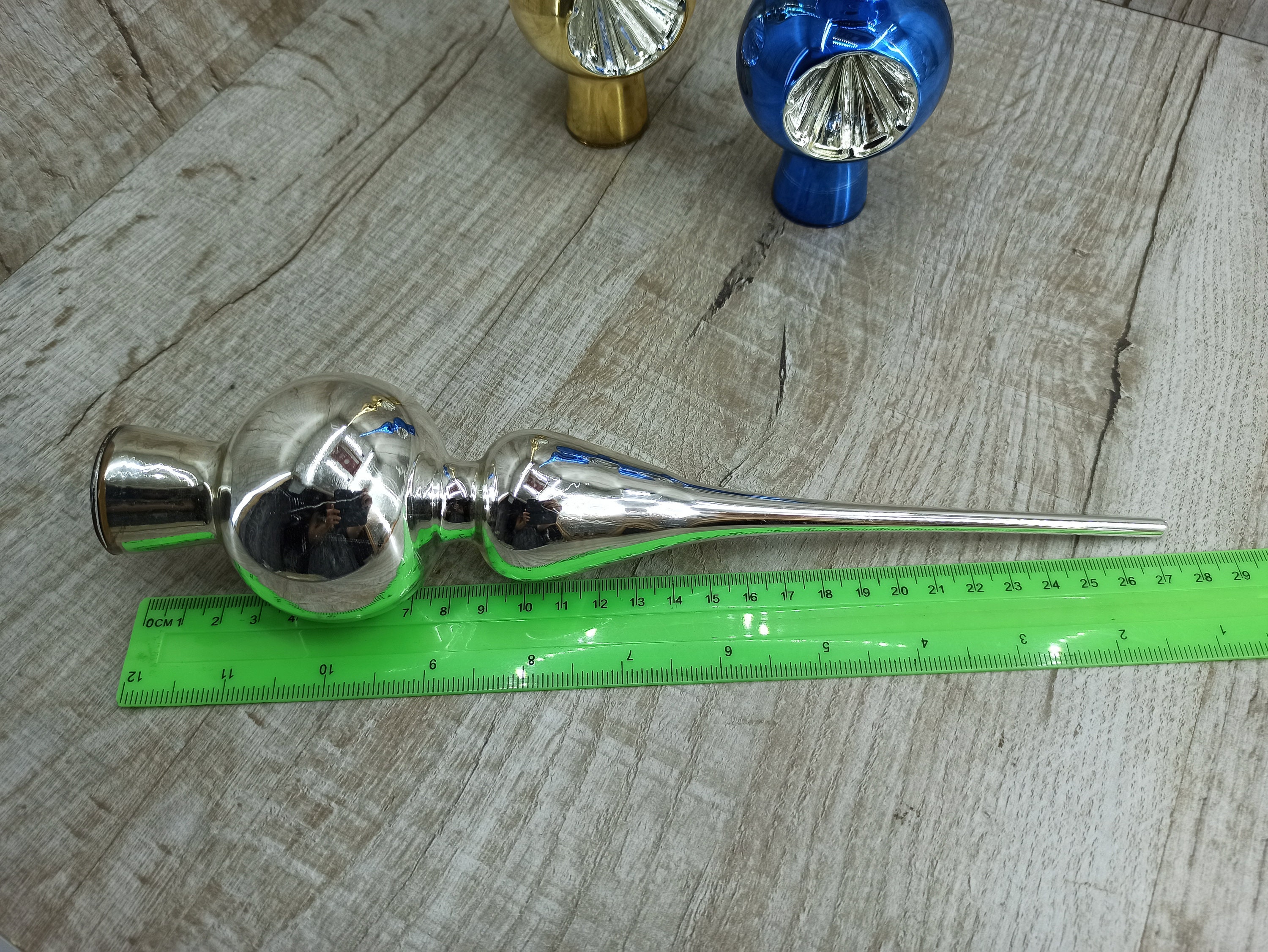 Vintage Tree Topper Blue Gold Silver Tree Decoration Xmas Etsy