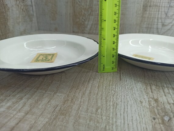 VINTORKY Set Da 2 Piatti Smaltati Vintage – Portafrutta E Snack In Stile Retrò 18x18x3cm – Decorativi E Pratici - 4