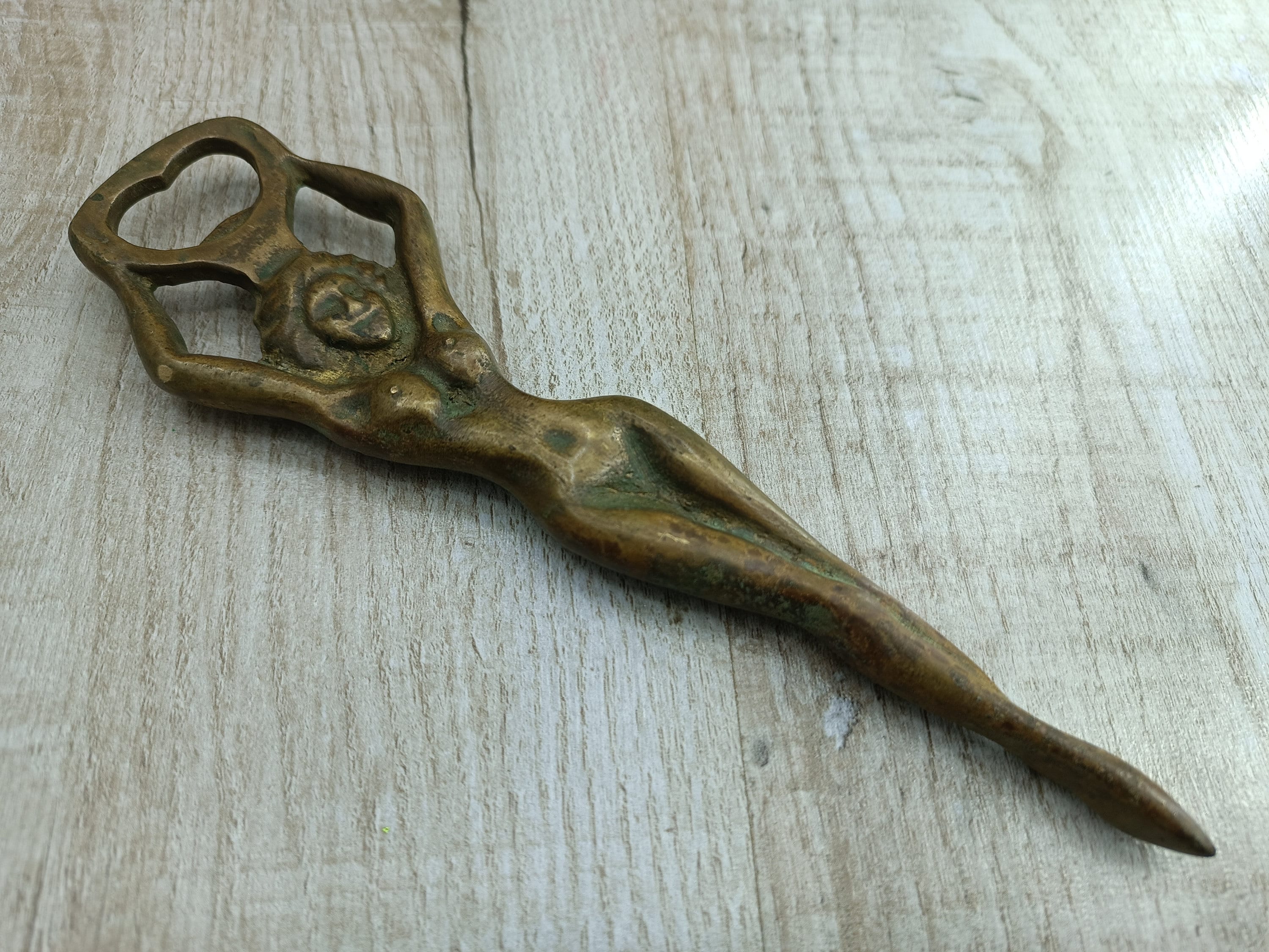 Vintage Bottle Opener Bronze Nude Girl Naked Sexy Lady Erotik Art