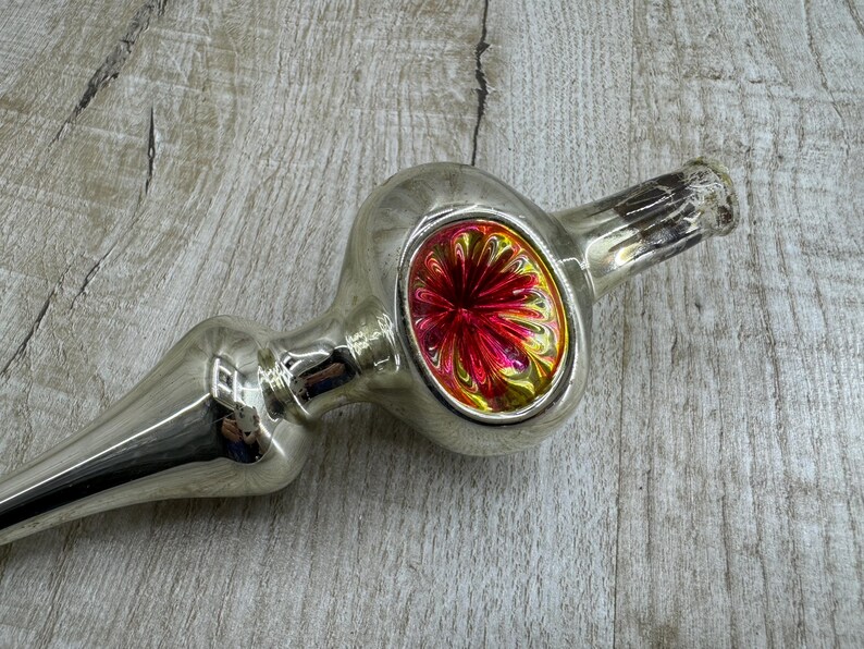 Vintage Tree Topper Finial Glass Christmas Retro Tree Topper Bow Unique