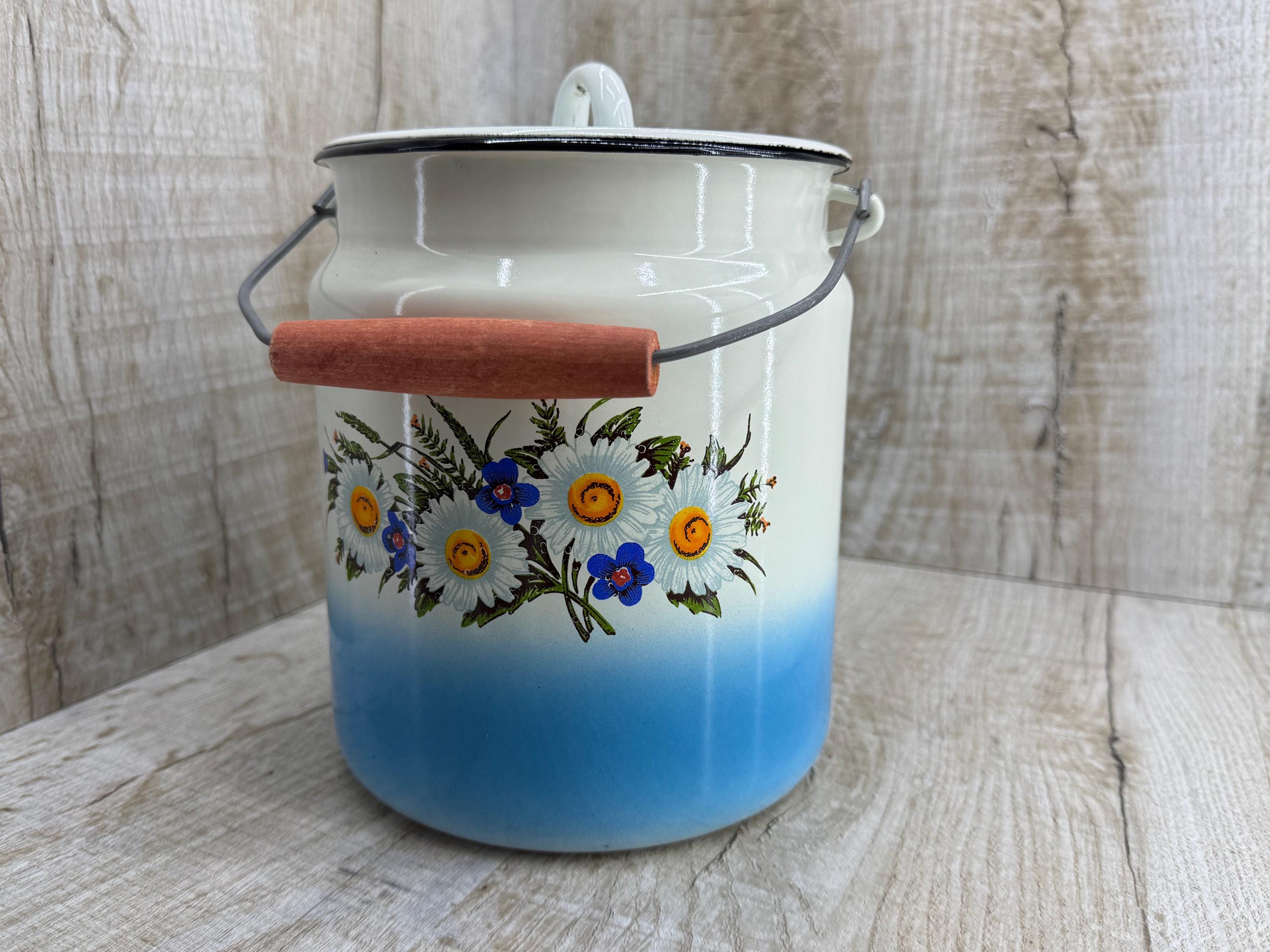 Vintage Enamel Canister Set - Etsy