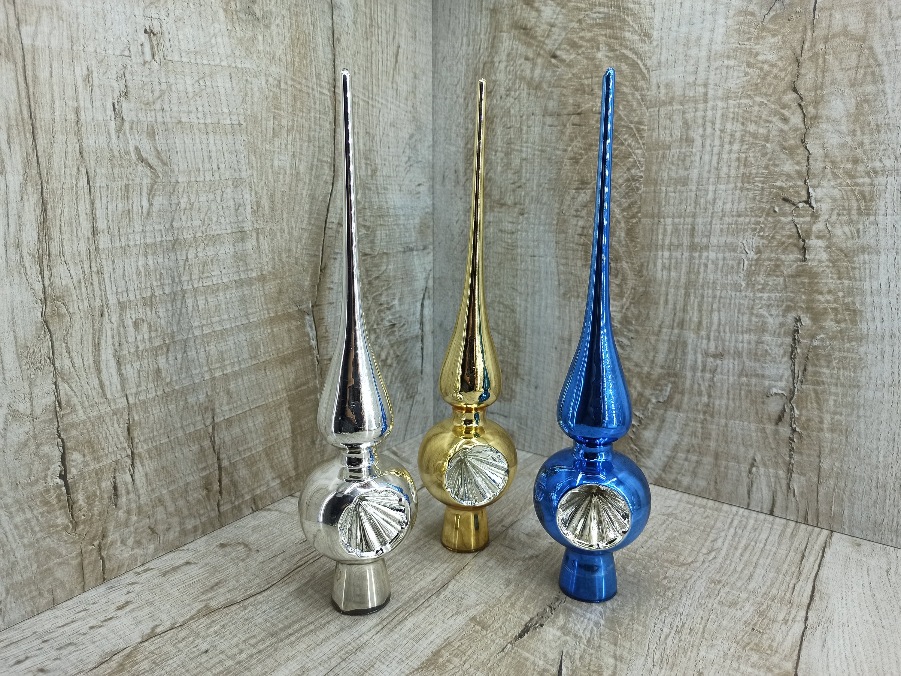 Vintage Tree Topper Blue Gold Silver Tree Decoration Xmas Etsy