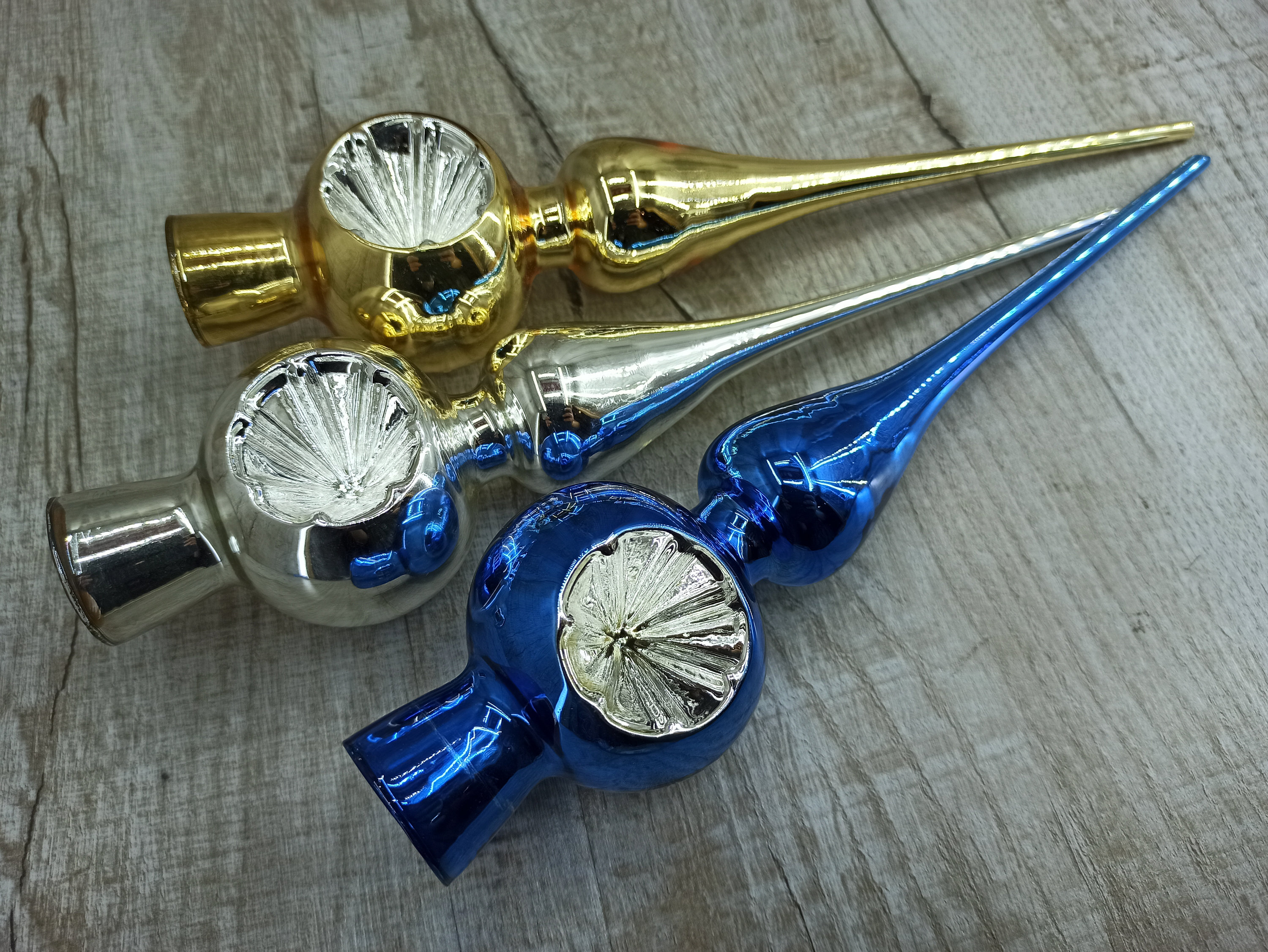 Vintage Tree Topper Blue Gold Silver Tree Decoration Xmas Etsy