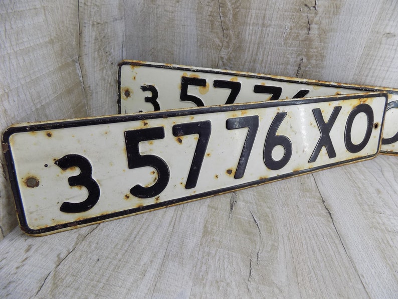 5776 5483 5842 Vintage Car Number Sign Car Registration Plate Etsy