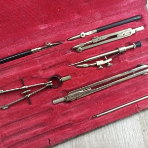 Vintage Architect Set Drawing Set Professional Drafting tools Engineer Drawing Instruments Drafting Set marking tools Design pens dividers