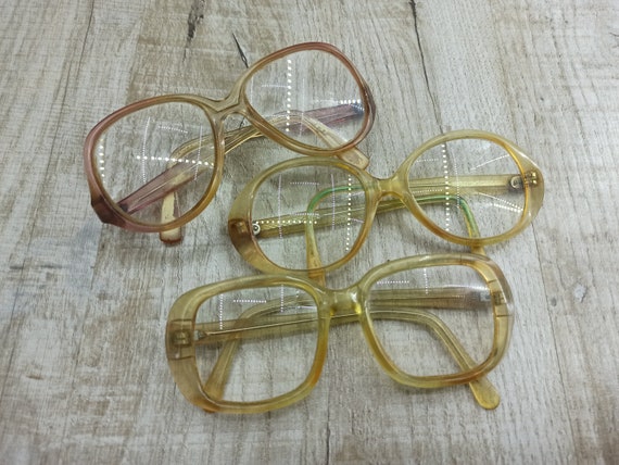 3 Vintage Clear Sunglasses Goggles Soviet Glasses USSR Glasses Old