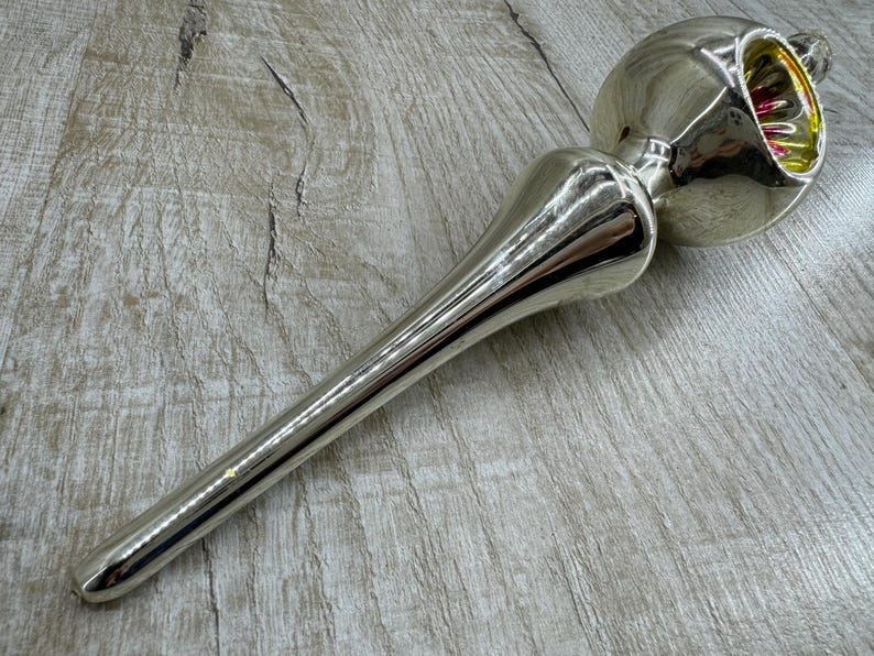 Vintage Tree Topper Finial Glass Christmas Retro Tree Topper Bow Unique