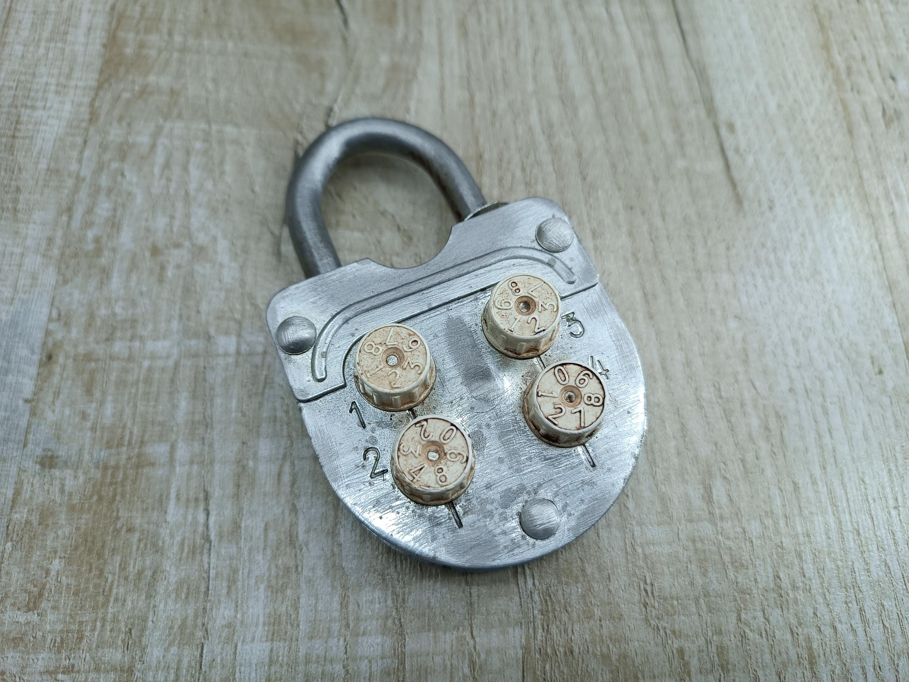 Vintage Padlock Black Antique Lock Big Padlock Rustic Lock Combination ...
