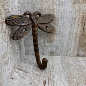 Dragonfly Vintage bronze Coat Hooks Rustic brown hook figured bathroom hook Towel hanger Folding Rack Clothing storage Wrought Hanger metal