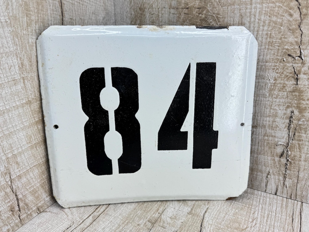 Vintage Enameled Metal Number 84 - Soviet Hotel Door Sign - Etsy