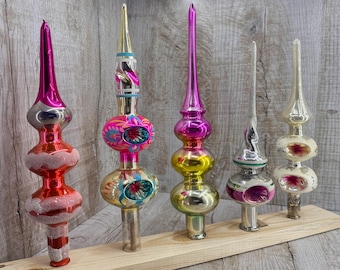 Adorno de cristal vintage para árbol de Navidad: Arcoíris de la URSS