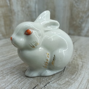 Vintage White Porcelain Bunny Figurine: USSR Easter Decor