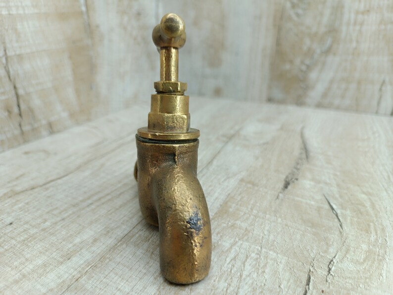 Vintage Water Faucet Soviet Brass Water Tap Old Water Valve Golden bath decor Bathroom accessory Hygiene means Sanitary engineering image 3