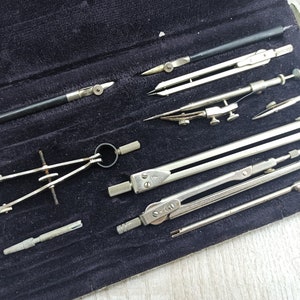 Vintage Architect Set Drawing Set Professional Drafting tools Engineer Drawing Instruments Drafting Set marking tools Design pens dividers