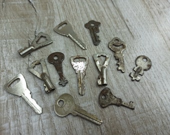 Vintage Small Keys Lot: 12 Antique Metal Keys, USSR Decor