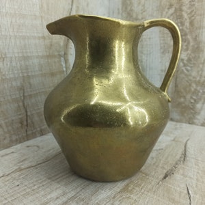 Massive jug Vintage bronze Can Milk kitchenware Brass jug Kitchenware medieval houseware gold jug Metal utensils solid casting rustic gift