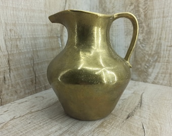 Massive jug Vintage bronze Can Milk kitchenware Brass jug Kitchenware medieval houseware gold jug Metal utensils solid casting rustic gift